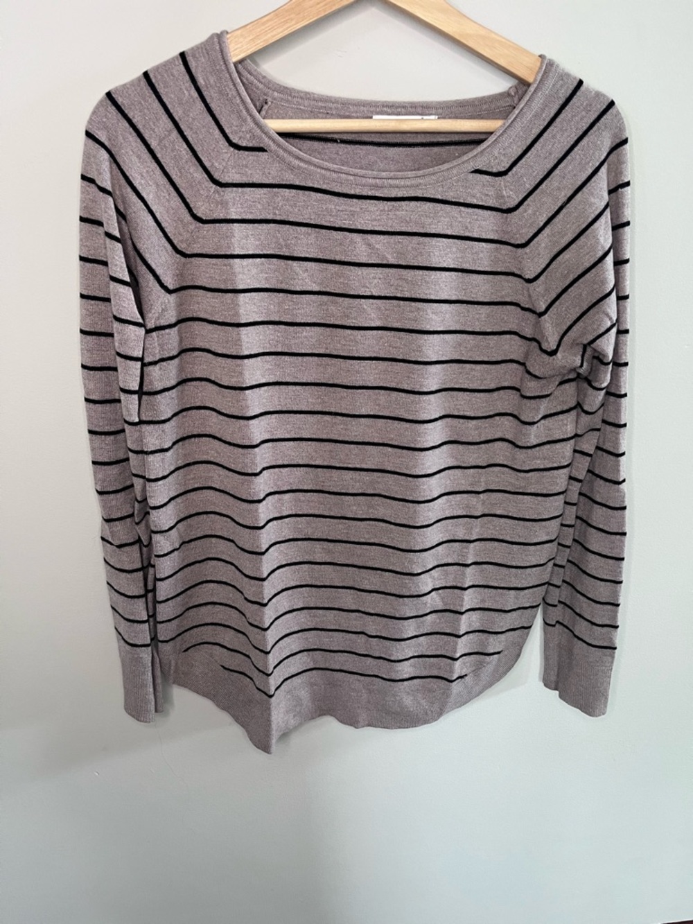 Pink Clover‎ Womens Striped Long Sleeve Knit Sweater Taupe Black Size M 52013ST